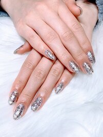 シルバーラメネイル♪