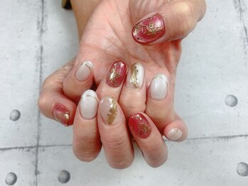 ネイル ビューティーマジック 葛西本店/ミラーフラワーネイル