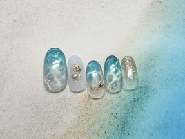 8月定額/水面ネイル