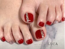ネイルアトリエルカ(nail atelier LUCA)/W-532 ボルドービジューネイル