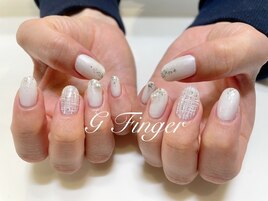 冬のホワイトツイードネイル♪