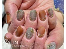 カラン 焼津店(CALIN)/コーラル×アイスブルーネイル