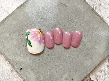 カラ ネイル 中津店(calla nail)/大きいお花*フットネイル