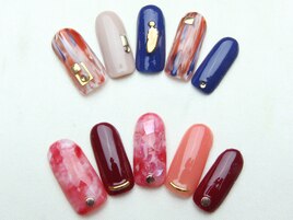 ボルドーワンカラーネイル