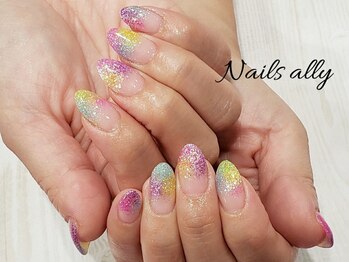 ネイルズアリー 立川店(Nails ally)/トロピカル×シュガー×ラメグラ