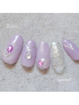 たゆ ネイル(たゆnail)/９月新作☆パープルシェルネイル