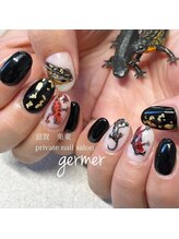 ジェルメ(germer)/個性派☆手描きイモリネイル!