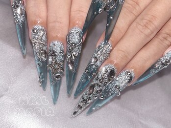 ネイルマフィア 新宿(NAIL MAFIA)/長さだし/透明/クロムハーツ