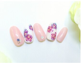 ネイルサロン ジュネイル(NAIL SALON JUNAIL)/ピンク×ドロップアートフラワー