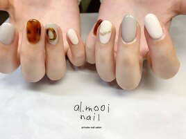 秋ネイル　べっ甲