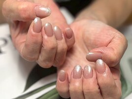 ワンカラー/先端ラメネイル