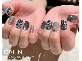 カラン 焼津店(CALIN)/ブラックツイードネイル