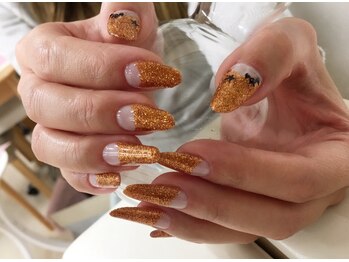 ラメフレンチ☆ハロウィンネイル