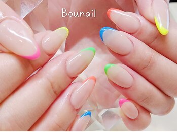 ネイルアンドアイラッシュ ボネール 銀座店(lash Bounail)/カラフルフレンチアシンメトリー