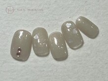 ネイルメゾン 梅田(NAIL MAISON)/ベージュラメハートホロガーリー