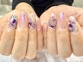 埋め込みフラワーネイル