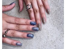 アロナ ネイルサロン アンド スクール(alona)/もやもやニュアンス×ワンカラー