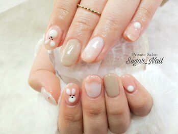 シュガーネイル(sugar nail)/ぷっくりうさぎネイル