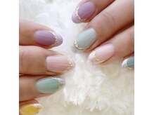 ファストネイル(FAST NAIL)/オーロラとミラーフレンチアート