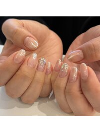 オーロラミラー/ビジューネイル