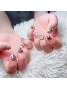 アートネイル ギャラリー(Art nail Gallery)/大人ニュアンス×ゴールド箔