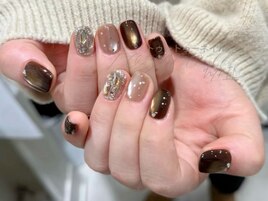 うるうる秋ドットネイル