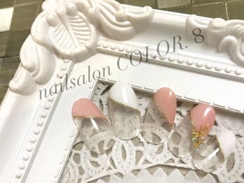 ネイルサロン カラーエイト(Nailsalon COLOR.8)/フレンチ、金箔