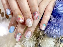 ヴィーヴル(vivre.)/フラワー/手描き/アート