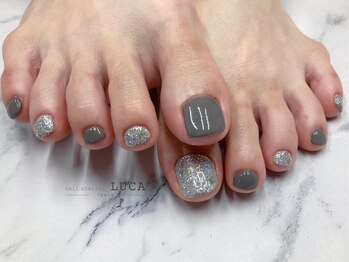 ネイルアトリエルカ(nail atelier LUCA)/M-384 キラキラフットネイル