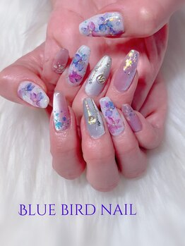 ブルーバードネイル(Blue bird nail)/紫陽花ネイル