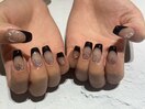 ハンド ブラックフレンチネイル