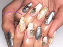 アン ジョーヌドラゴ/【ロングネイル】シルバーネイル