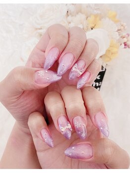 コロミネイル(colome nail)/キラキラ#リボンアート