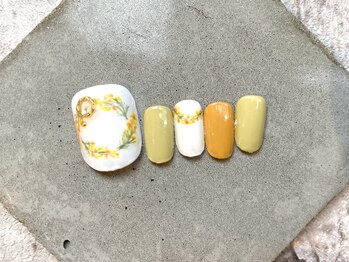 カラ ネイル 中津店(calla nail)/ミモザリース*フットネイル