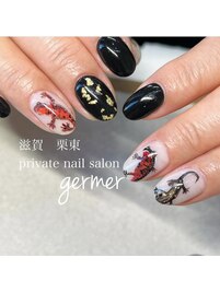 個性派☆手描きイモリネイル!