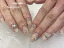 キラキラハートネイル