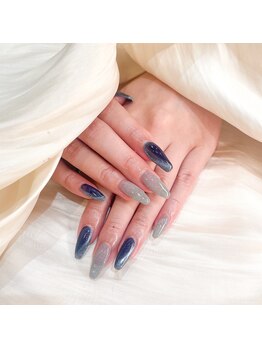 ヘアアンドネイル ミューズ 新浦安店(HAIR&NAIL MUSE)/ネイビーマグネットフラッシュ