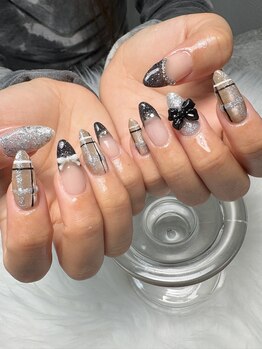 シードットネイル(Cee.nail)/チェック×リボン