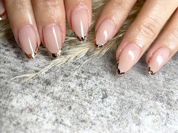 /ガラスフレンチ/綺麗目ネイル