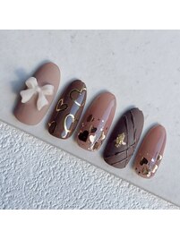 バレンタインネイル