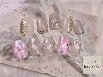 リトルビュー(little view)/手描きフラワーネイル　¥11980