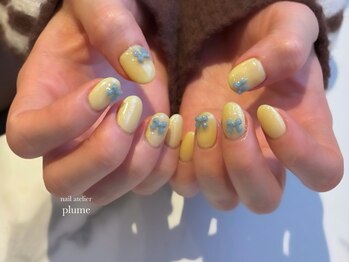 プリュム(plume)の写真/ショートネイル派の方も大満足♪《10本付け放題初回￥7900》お得なクーポン有★ずっと見ていたくなる指先へ