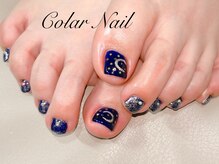 コラールネイル 本町(Colar Nail)/寒色カラーの遊び心デザイン