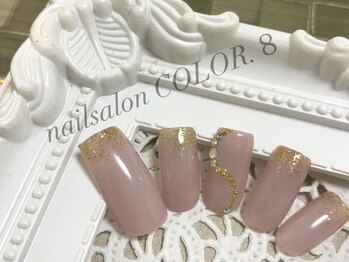 ネイルサロン カラーエイト(Nailsalon COLOR.8)/ワンカラー、くすみカラー、ラメ