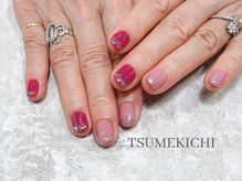 ネイルサロン 爪吉/先端ラメで華やかに♪