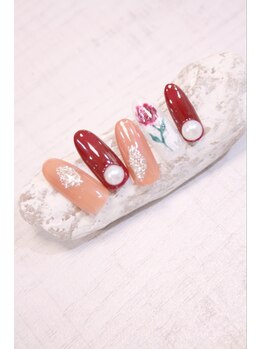 ラルネイル 大宮(Lull. nail)/＊クラシカル＊手描きＲＯＳＥ＊
