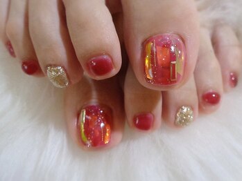 アミュリー ネイル アトリエ(Amury nail atelier)/ボルドー オーロラ シンプル