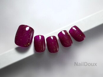 ネイル ドゥ 岡山駅前店(Nail Doux)/ボルドーフットネイル