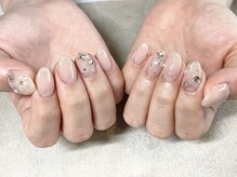 ガーデン ヘア&エステ&ネイル Garden/お花 ビジューネイル 