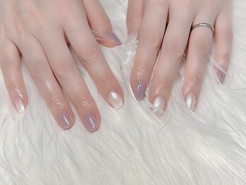 ヒールネイル(heal nail)/purple×perlホワイト.